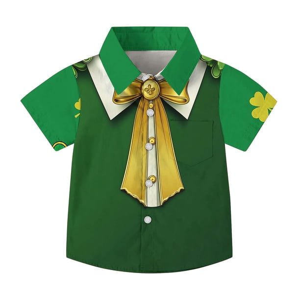 Las Niñas Serán Niñas Bruja Camisa Lindo Día de San Patricio Impresión Manga Corta Top Casual para Niños Manga Corta Camisa de Vestido