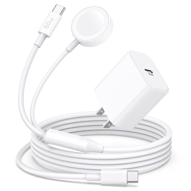 Cargador GGfim 2 en 1 para Apple Watch y iPhone con pared de 20 W