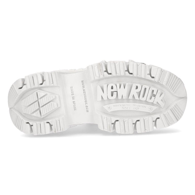 [NEW ROCK] M-TANK106N-V8 EU38 ホワイト New Rock Boots M-TANK106-C1 Unisex White 100% Leather Goth