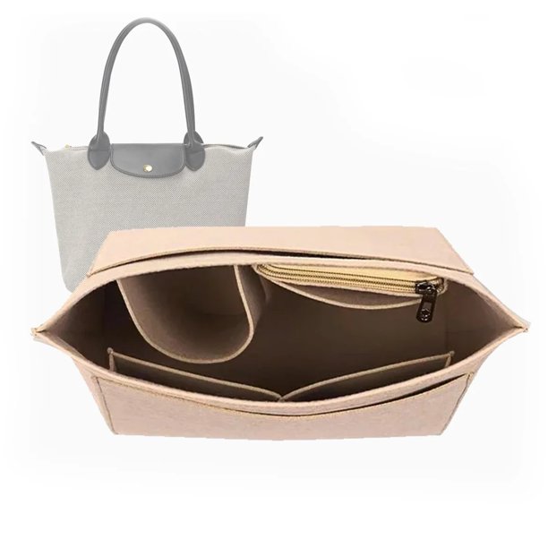 Bolsa de inserción de fieltro para Longchamp, bolso de mano, bolsa de forro, bolsa de maquillaje de tela de fieltro, soporte de viaje, organizador de monedero de inserción portátil