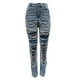 thumbnail image 3 of WILLBEST Pantalones Mujer Vaqueros de Mezclilla de Alta Elasticidad para Mujer Con Adornos de Perlas y Detalles Desgastados, Diseño de Pierna Ancha, Pantalones Casuales Cómodos para Uso Diario. Grande, 3 of 4
