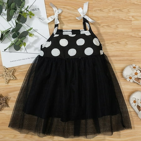 

URMAGIC Summer Newborn Baby Girl Polk Dot Sleveless Strap Tutu Princess Dress