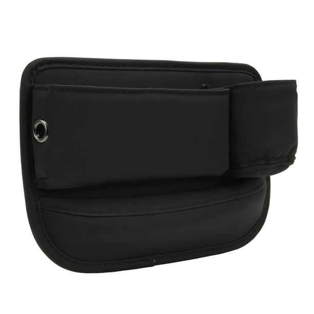 Organizador para espacio de asiento de coche, consola de asiento multifuncional frontal de cuero PU, caja de almacenamiento lateral, relleno de huecos de bolsillo con portavasos derecho