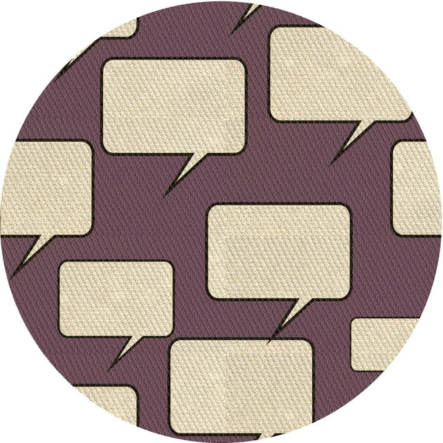 Ahgly Company Tapis Rond Lavable en Machine Intérieur Velours Transitionnel Bordeaux Violet, 4 Pieds Rond