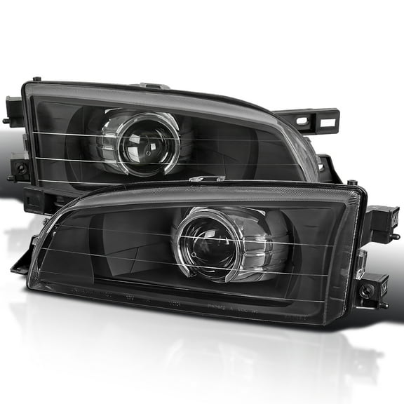 Spec-D Tuning Black Projector Headlights Compatible with 1995-2001 Subaru Impreza, Left   Right Pair Headlamps Assembly