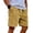 Earthy Yellow, variant on Men's Corduroy Shorts with Elastic Drawstring Waist and Side Pockets Featuring Casual Loose Fit Army Green L