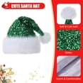 thumbnail image 3 of Personalized Sequin Santa Hat for Adults, Red Glitter Christmas Party Hat, Xmas Halloween New Year Holiday Headwear, 3 of 5