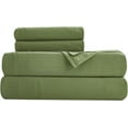 thumbnail image 6 of Chezmoi Collection Extra Soft Bed Sheets Set, Double Brushed Microfiber 14-Inches Deep Pockets, 4-Piece Sheet Set, King, Olive Green, 6 of 8
