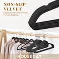 thumbnail image 4 of HOUSE DAY Perchas Terciopelo c/ Barra Corbata, Pqt. 20, Perchas Std. Negras c/ Gancho Girat. 360°, Perchas Fieltro Ahorradoras Espacio p/ Pant., Abrigos, Trajes, Camisas, Bufandas, sin Marcas Percha., 4 of 9