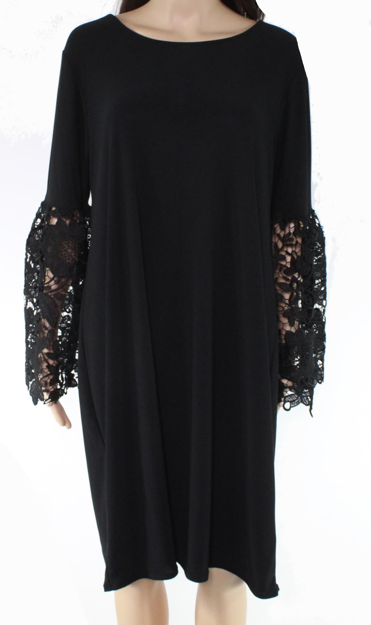 Alfani Dresses - Womens Dress Plus Shift Illusion Lace Sleeve 20W ...