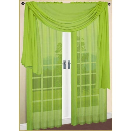 Luxurydiscounts Beautiful Elegant Solid Lime Green Sheer Scarf