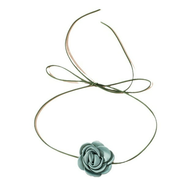Gargantilla floral de terciopelo hecha a mano con diseño de cordones ajustables de 2 piezas, elegante collar de verano para bodas, fiestas y vacaciones