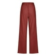 thumbnail image 3 of Drawstring Elastic Waist Casual Wide Leg Trousers with Pockets for Womens Cotton Linen Palazzo Pants, 3 of 9