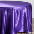 thumbnail image 4 of BalsaCircle 108" Round Satin Tablecloth Purple Round Table Linen, 4 of 5