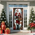 thumbnail image 5 of Christmas Door Decorations 35X71 Inch Christmas Door Cover Santa Claus Door Cover for Front Door Hanging Xmas Banner Backdrop Large Photography Background for Outdoor Winter Home Holiday, 5 of 7
