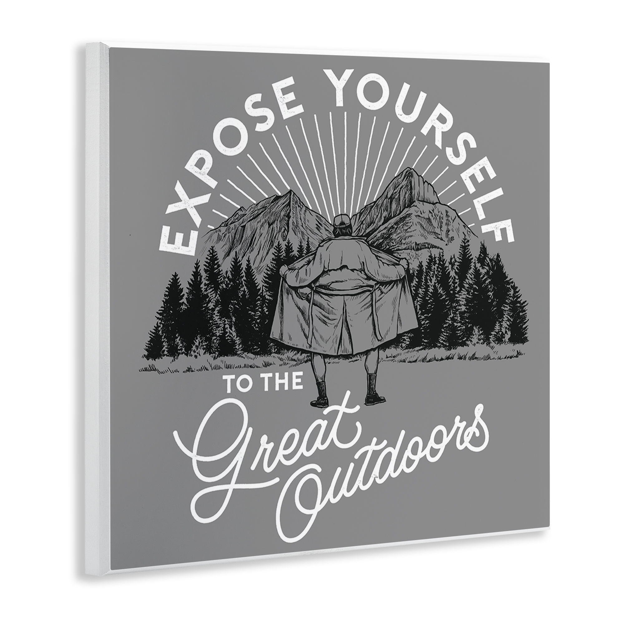 Stupell Industries Expose Yourself Funny Novelty Painting Unframed Art Print Wall Art, 12 x 12