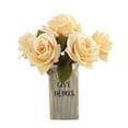 thumbnail image 1 of 12" H Peach Rose in Wood w/Tin Cap, 1 of 3