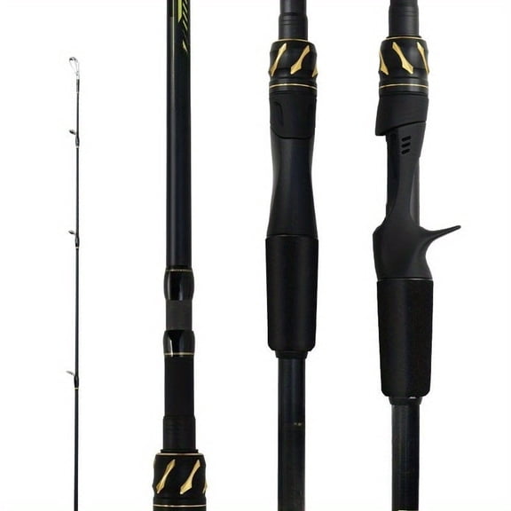 Black Carbon Fiber Fishing Rod - M Tone Long Casting Rod - Comfortable Grip, Smooth Large Guide, Sensitive Tip, Modern Stripe Design - for Fresh and Salt Water - Bass and Trout - Perfect Gift for Fis
