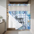 thumbnail image 4 of Happy Summer No Hook Shower Curtain with Snap in Liner Blue Starfish Shell Seashell Oceans Life Plaid Waterproof Bathroom Shower Curtain with See Through Top Window for Bathtub 72" x 72", 4 of 9