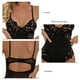 thumbnail image 4 of Lace Bodysuit Embroidery Sleeveless Mini V Neck Pure Color One Piece Lace Pajamas for Honeymoon, 4 of 6