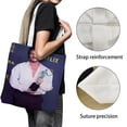thumbnail image 3 of Pedro Pascal Bolso de tela con estampado de lienzo para mujer, bolsa de compras reutilizable y estética, con cremallera interior, regalo para mujer,38*45cm., 3 of 6