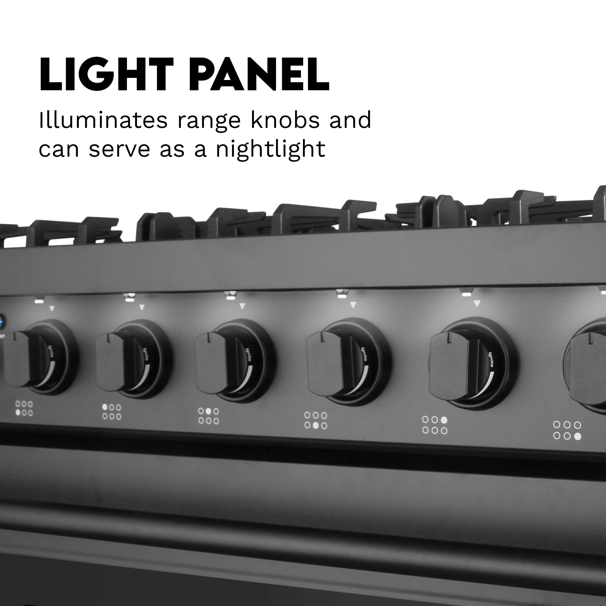 Cosmo 36 in. Haven Collection 6 cu. ft. Gas Range, 6 Burners, Convection Oven, Knob LEDs, Matte Black