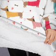 thumbnail image 3 of Oversized Wearable Blanket Hoodie,Colorful Funny Dachshund Sherpa Blanket Hoodie with Super Pockets,Super Warm Fuzzy Pullover for Women & Men, 3 of 6