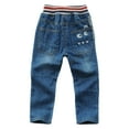 thumbnail image 3 of SonxaHe Toddler Boy's Jeans Stretch Mid Waist Active Straight Leg Jeans Child Athletic Active Streetwear Denim Trousers Blue,Sized 2-3, 3 of 6