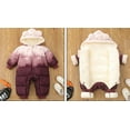thumbnail image 3 of Baby Boys Girls Snow Suits Hooded Romper Coat for Toddler Puffer Coat Solid Color Warm Windproof Baby Girl Clothes for Toddler Boys 18-24 Months, 3 of 6