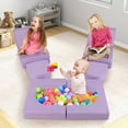 thumbnail image 5 of Gymax 8 PCS Modular Kids Play Couch Sofa w/ Suede Fabric Cover High-Density Foam Purple, 5 of 10
