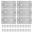 thumbnail image 3 of HOT! 6 PCS Mending Plates Straight Brace Brackets Heavy Duty Flat Bracket Stainless Steel Repair for Furniture Wood, 3 of 4