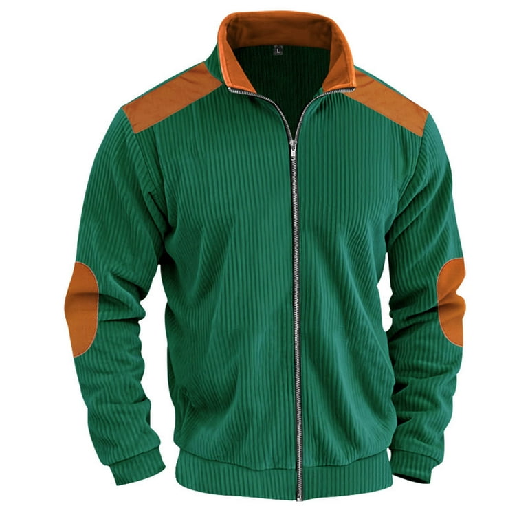 Xzbqbs Jacket for Men Casual Full Zip Up Stand Collar Sport Coats