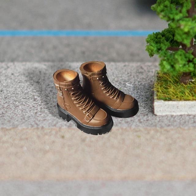 1/6 figuras de acción botas de tacón grueso para niños sólidos adultos regalos para 30 cm de moda de muñecas accesorios de disfraces de bricolaje Bjd caqui