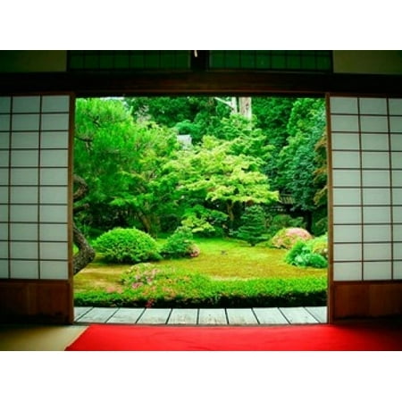 Traditional Architecture and Zen Garden Kyoto Japan Poster Print by Shin Terada (8 x (Best Gardens In Kyoto)