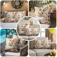 thumbnail image 5 of Easter Decorative Throw Pillow Covers 16x16 Inch Set of 2 Easter Cute Bunny Home Decor Pillow Cases for Couch, Spring Flowers Cushion Case for Living Room Bedroom Bed Car Chair, 5 of 9