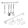 Utensil Rack Wall Mount, Kitchen Rail with 6/8 Kitchen Sliding Hooks