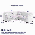 thumbnail image 5 of Velvet Combination Sofa, Corner Sofa & 2 Seater Sofa, Modern Upholstered Sofa Set for Living Room, Bedroom, Apartment, Office, Grey, 5 of 9