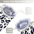 thumbnail image 5 of 40oz Fashion Leopard Pattern Stainless Steel Flip Straw Tumbler Spill Proof Travel Cup Double Wall Vacuum Insulated Coffee Mug with Top Handle, 5 of 6