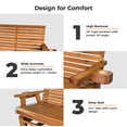 thumbnail image 5 of Innovaze Wooden Glider Bench with Cup Holders for 3-Person, 800 lbs Capacity, All-Weather Resistant for Outdoor Patio Porch Garden,, 5 of 12
