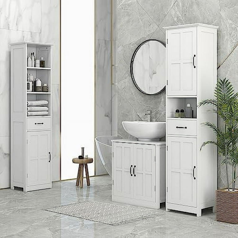 Pedestal Sink Storage Cabinet, Under Sink Cabinet With Double