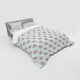 thumbnail image 3 of Rose Duvet Cover Set, Romantic Vintage Flowers with Leaves and Stalks Blossoming Cottage Meadow, Bedding Set with Shams and Fitted Sheet, 3 Sizes, by Ambesonne, 3 of 3