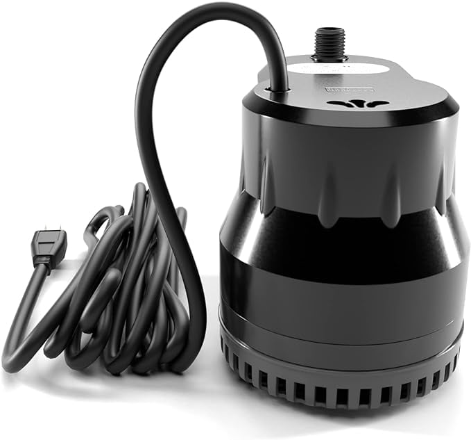 FibroPool Pool Cover Pump (600 GPH) - Submersible Electric Utility Water Pumps - 16 foot Heavy Drain Hose - For All Swimming Pools, Spas and Hot Tubs Black
