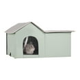 thumbnail image 2 of KFFKFF Insulated Cat Home, Exterior Feline Haven with Modifiable Heat and Timing, 600D Oxford Fabric Collapsible Cat Refuge with Warming Mat for Cold Seasons, Comfortable and Snug, Green (Sizeable), 2 of 9