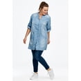 thumbnail image 4 of Ellos Women's Snap Front Denim Tunic Tunic, 4 of 5