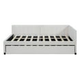 thumbnail image 5 of Full Size Upholstered Daybed with Trundle Sofa Bed Frame No Box Spring Needed, Linen Fabric(Beige), 5 of 7