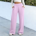 thumbnail image 2 of Ixbnca Women's Sports Pants Loose Pleated High Waist Pockets Yoga Pants Dressy Wide Leg Casual Business Trousers, 2 of 7