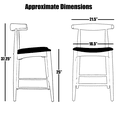 thumbnail image 5 of 2xhome Solid Wood Farmhouse 25" Counter Stools with PU Leather Cushion Seat, Modern Accent Dining Elbow Chair Barstool (Choclate Set of 2), 5 of 5