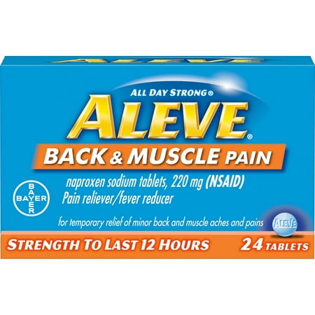 Aleve Back & Muscle Pain Reliever/Fever Reducer Naproxen Sodium Tablets, 220 mg, 24