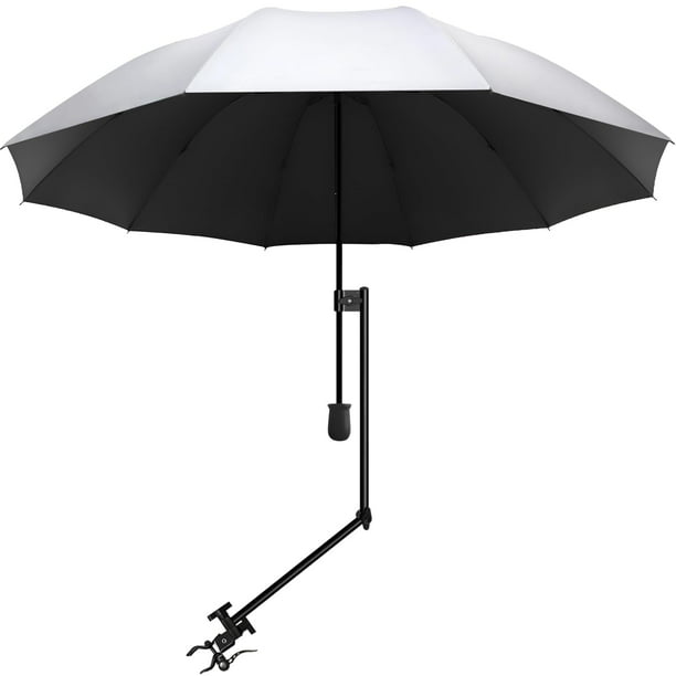 Sombrilla de playa XLINGZA UPF 50+ con pinza ajustable negra