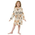 thumbnail image 6 of FORMRS Niños Bathrobe Unisex Hooded Robe Soft Plush Pajamas Sleepwear, Size 4-6T, Beige Halloween Pumpkin, 6 of 7